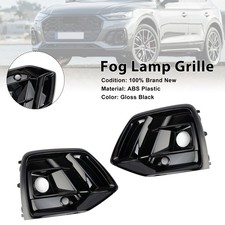 Black Front Fog Lamp Grille Grill Cover Fit Audi Q5 Sq5 S-line 2021-2025 2022 23