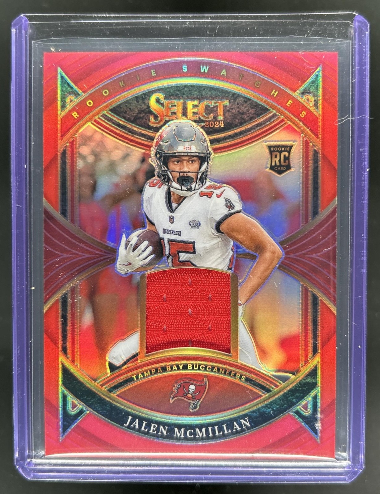 Jalen McMillan Panini Select Rookie Swatches #RSJMN Red
