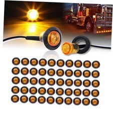 50 Pcs 2nd Generation 3/4 Inch Mount LED Clearance Marker lights Side Led Amber