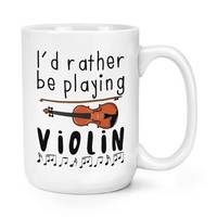 I'd Eher Sein Playing Violine 426Ml Groß Becher Tasse Musik Rock Scherz Geiger