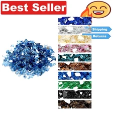 10 lbs Reflective Fire Glass in High Luster Pacific Blue for Elegant Fire Pits