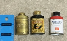 Vintage Lot of 3 Professional Sample Tins, Corega, Wernet's, Melba 2" Tall Litho