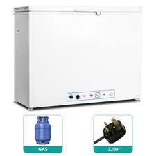Smad Chest Freezer 2 Way Gas Propane 220V Freezer LPG Garages 200L -12℃, White