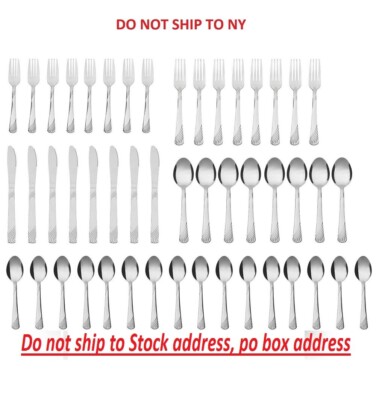 48 Pcs Silverware Set for 8 Stainless Steel Flatware Cutlery Utensil Kitchen New