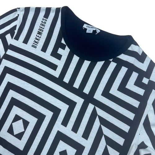 Bikkembergs Men's Cotton Short Sleeve T-Shirt Black/White Italy • Small