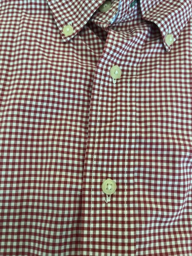 Camisa Tommy Hilfiger Para Hombre Talla XL Manga Corta Con Botones Roja Blanca A Cuadros - Imagen 8 de 8