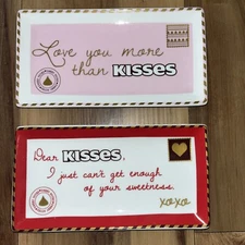Fitz And Floyd Hersheys Kisses Sweet Notes Dishes Trays Long Distance Love