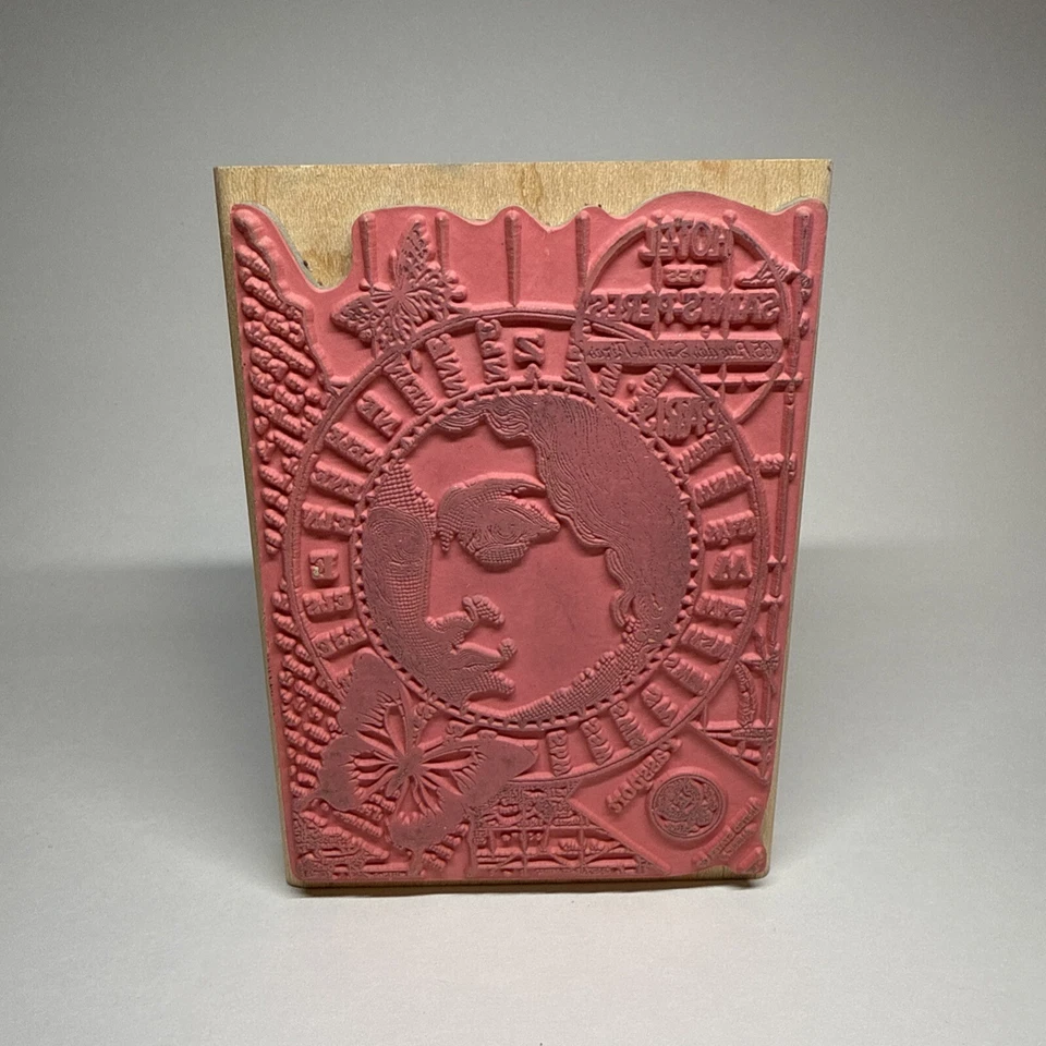 Woman Collage Passport DF 4621 Jill Meyer Hampton Art Wood Mounted Rubber Stamp - Image 3 of 4