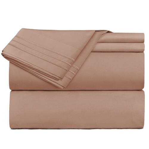 Ensemble de 4 draps de lit 1800 Queen ou King ultra doux microfibre poche profonde - Photo 25/360