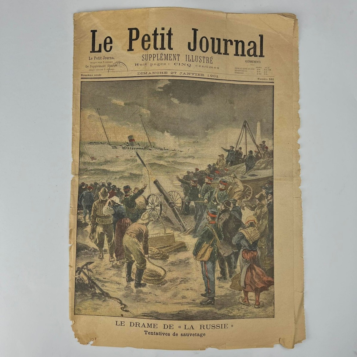 Antique Newspaper Le Petit Journal 1901 France Rare