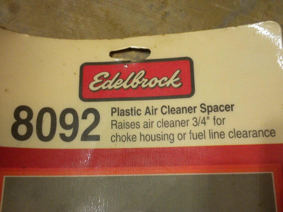 Edelbrock 8092 espaciador de aire de plástico "eleva purificador de aire 3/4" genuino nuevo Foto 3 de 4