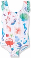 Hatley Girls' 174887 Bow Back Ruffle One Piece Swimsuit Size 2 Little Girls 