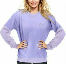 Victoria  s Secret Pink Lavender Velour Campus Crew Size Large
