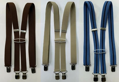 Hosenträger Hosen Träger H Form Schmal 4 Clips 2,5cm für Herren Damen - Bild 1 von 2