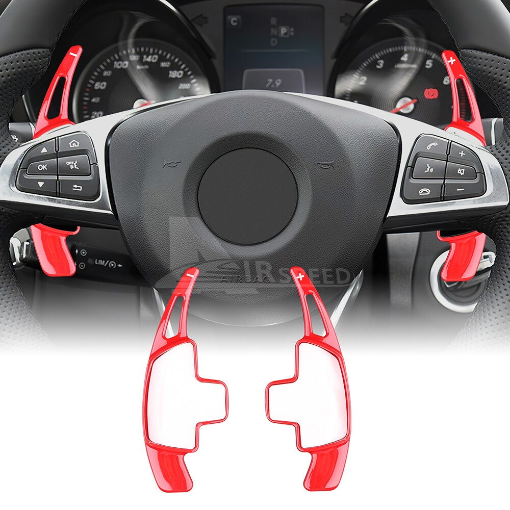Red Aluminum Steering Wheel Paddle Shifter Extension For Mercedes A B C E Class - Foto 2