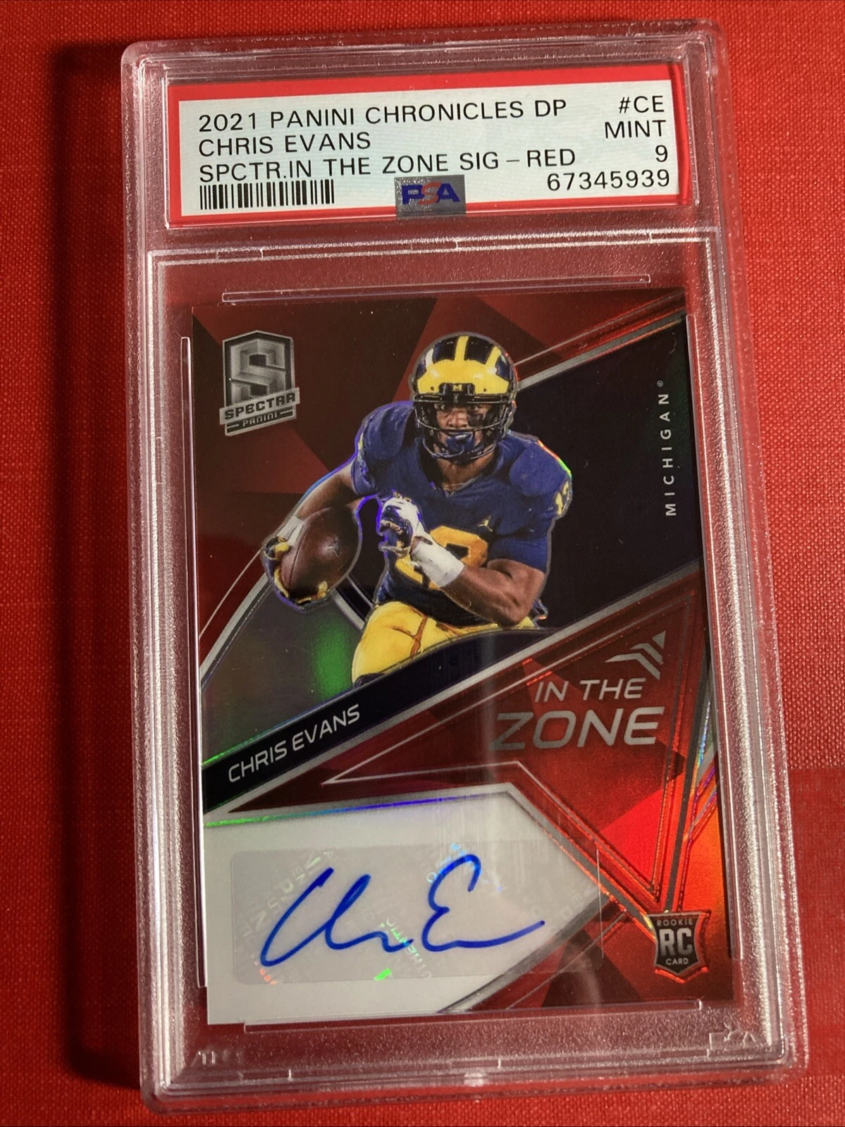 Chris Evans Panini Chronicles Draft Picks Spectra in the Zone Signatures #CE Red