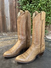 Vintage Tony Lama Brown Leather Cowboy Boots Womens Size 6.5 B USA Made