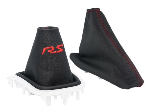 PARA RENAULT MEGANE 3 FUNDA PALANDA DE CAMBIO FRENO DE MANO BORDADO RS ROJO - Bild 3 von 4