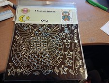 PEEL OFF STICKER OWL NEW FOR SCRAPBOOKING ETC 24X19 CM.