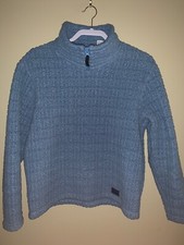 LOWE ALPINE Womens Collar Zip Pullover Light Blue Fleece Size MEDIUM Great Cond.