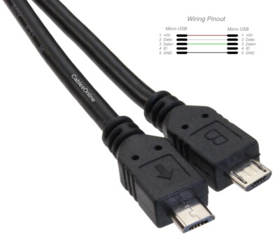 Micro-B 5-Pin Male to Micro-B 5-Pin Male USB 2.0 Cable