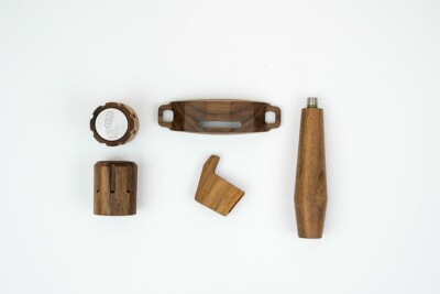 Linea Micra Walnuss Holz set, Drehgriffen,Siebträgergriff, Paddle, abdeckung