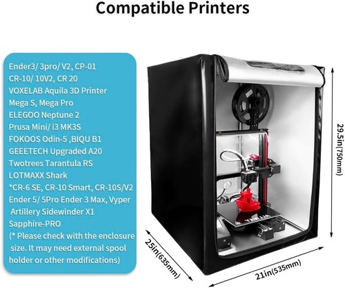 Durable Heat Resistant 3D Printer Enclosure with Noise Reduction - 635*535*750mm - Picture 5 of 8