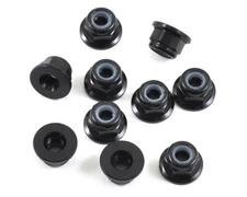 Team Losi Racing 336005 M3 Flanged Aluminum Lock Nuts, Black (10)