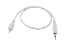 1pc 3.5mm Stereo Male To Mini USB 5 Pin Male Adapter Convertor Audio Cable White