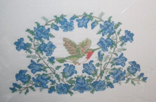 Bucilla Special Edition HUMMINGBIRD 64087 Pillowcase Pair Stamped CrossStitch