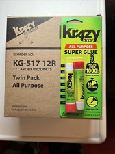 Krazy Glue KG-517 12 R 12 carded Twin Pack All Purpose Glue NEW