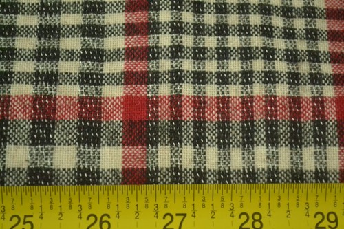 28" Long x 56" Wide, Red & Black Plaid/Tartan Light-to-Mid-Weight Wool, M6312 - Picture 4 of 5