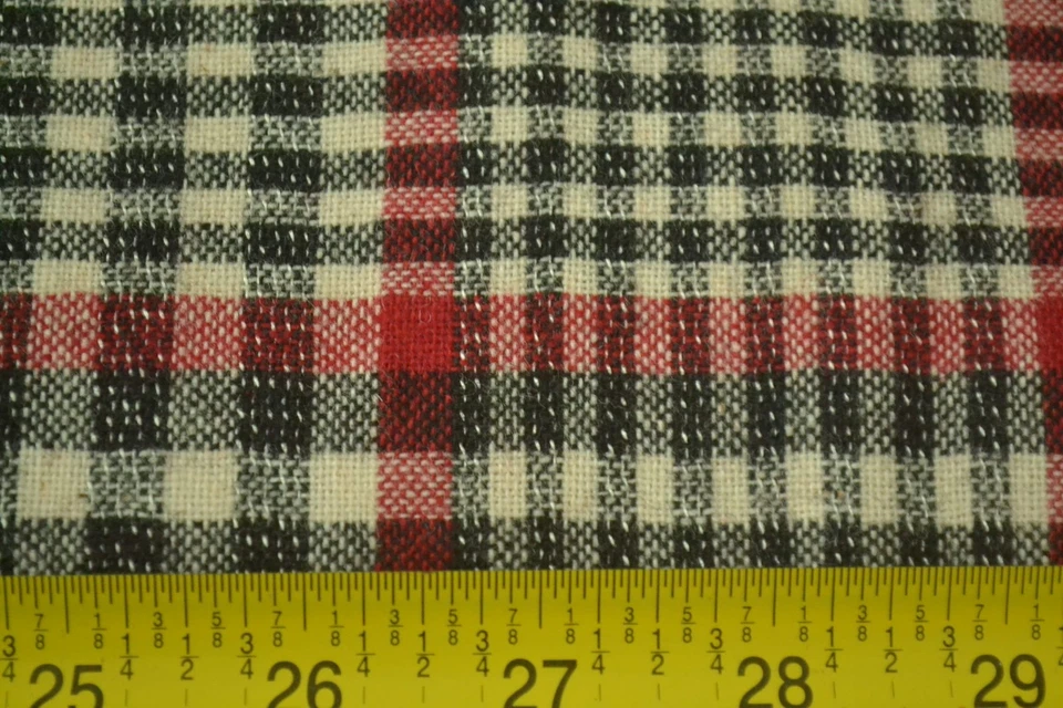 Lã xadrez/tartan 28" de comprimento x 56" de largura, vermelha e preta peso leve a médio, M6312 - Imagem 4 de 4