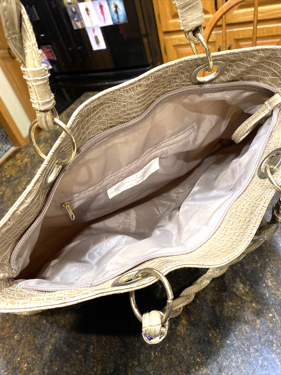 Sac à Main Jessica Simpson Moyen Marron Imprimé Serpent - Matériel Doré - Occasion Très Bon état