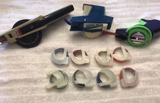 3- VINTAGE DYMO LABEL MAKERS PLUS TAPE ROLLS. 1540, 1895 and DYMO I.D.