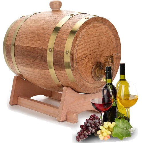 Kitchen Wooden Wine Barrel Whiskey Rum Dispenser Home-Brewed Storage Barrels - Picture 10 of 18