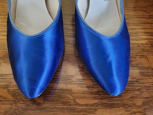 Sz 9 Vintage Dyed Satin Prom Shoes 