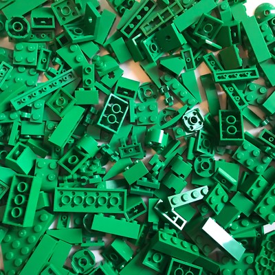 370 LEGO brand new GREEN building bricks rare parts plates NINJAGO