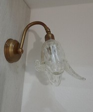 Applique lampada da parete in vetro di Murano e ottone classico a muro 1 luce