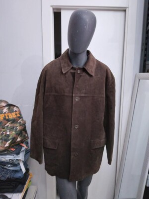 Conbipel Genuine Leather Jacket Used Mens Man Size 54 Brown XYC736L