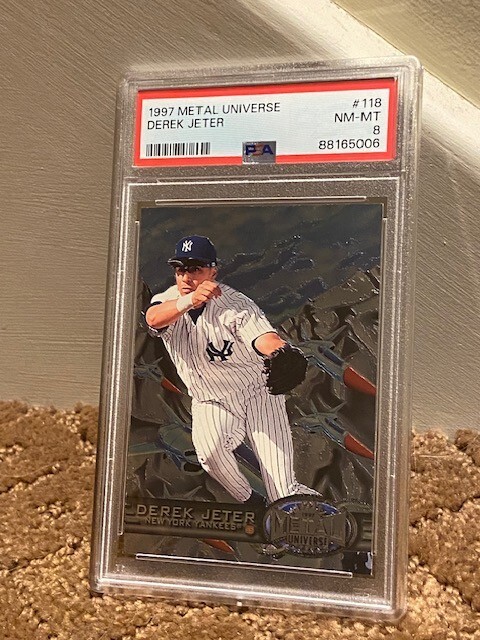 1997 Metal Universe Derek Jeter PSA 8 #118 Yankees Card New Clean Case