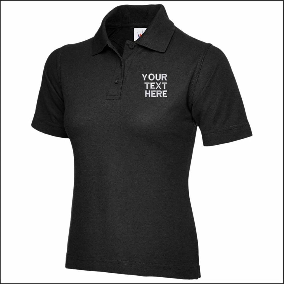 UNEEK Personalised Embroidered Ladies Casual Custom Work Wear T Pique Poloshirt