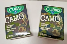 Bandages Flex Fabric Camp Camo CURAD 2 Boxes Total 50 Bandages Camoflage 3 in
