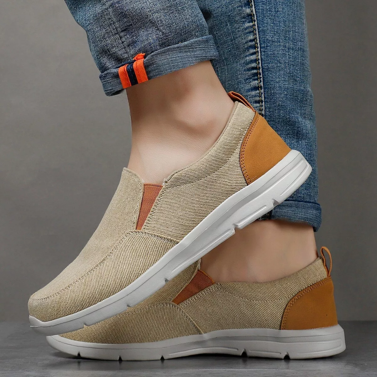 Men's summer canvas shop slip on shoes