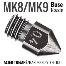 Nozzle hardened steel MK8 / MK9 0.4mm M6 filament 1.75mm hardened tool steel ...