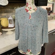 Alex Evenings Ice Sage Sparkle 2 Piece Jacket Tank Small Petite New 159