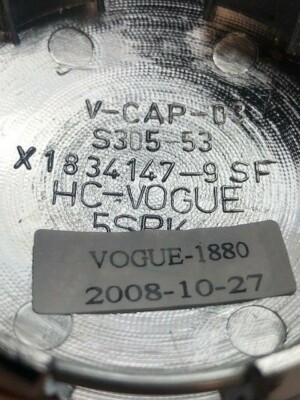 Vogue Tyres V-CAP-03 X1834147-9SF Chrome Wheel Rim Snap In Center Cap 