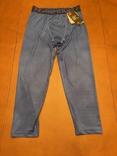 NEW Boys' Under Armour Heatgear Base Layer Tights Blue Patterned Sports/Snow