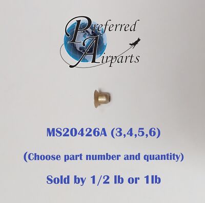 Ms20426a6 Rivet Solid Aerospace Rivets, 1/2 - 1 lb, Mulitple Variations, p/n MS20426A ...
