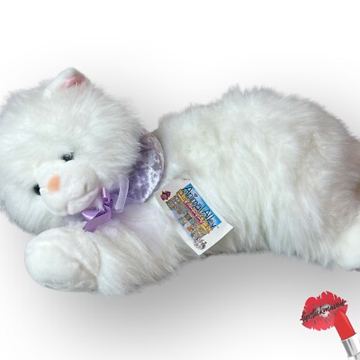 Vintage Animal Alley Plush Kitty Cat 21'' White Toys R Us 2000 Y2K DEADSTOCK